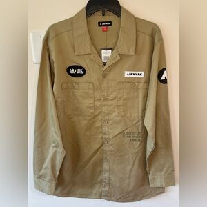 Airwalk Men’s Khaki Long Sleeve Button Down Shirt NWT Various Sizes